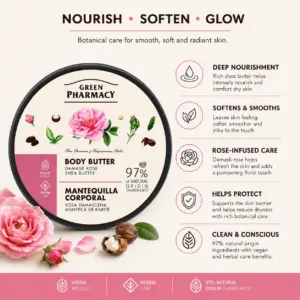 Green Pharmacy Body Butter – Damask Rose & Shea Butter – 97% Natural