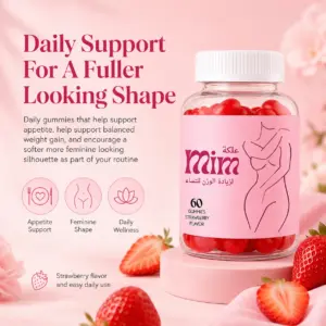 MIM Beauty Weight Gain Gummies for Women – Strawberry – 60 Count