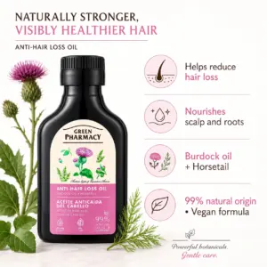 Green Pharmacy Anti-Hair Loss Oil – Burdock & Horsetail – 100ml