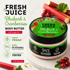 Fresh Juice Body Butter – Rhubarb & Cranberries with Argan Oil