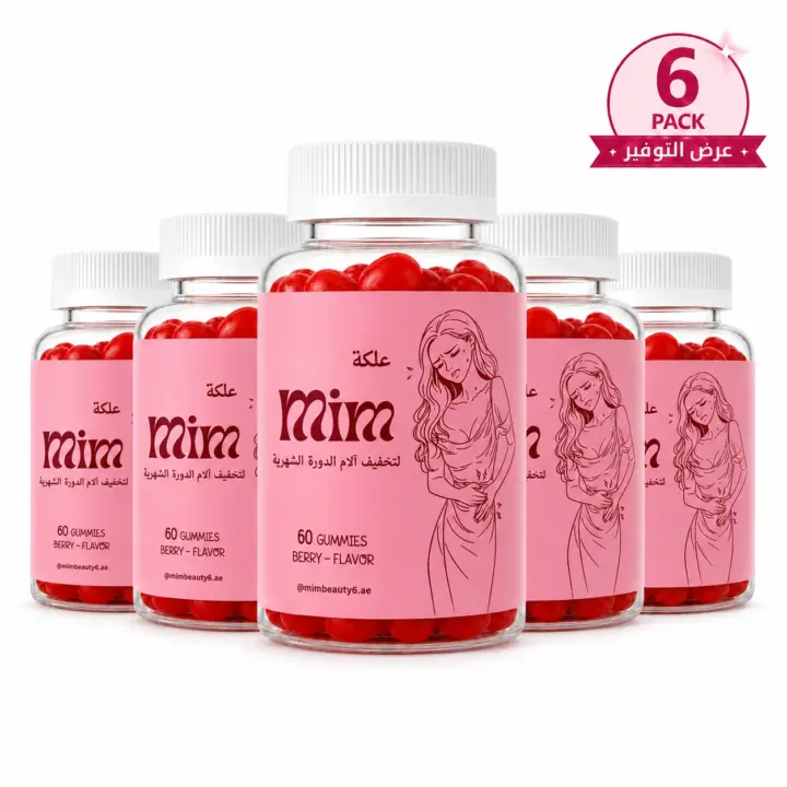 6 × MIM Beauty Period Pain Relief Gummies - Berry - 60 Count
