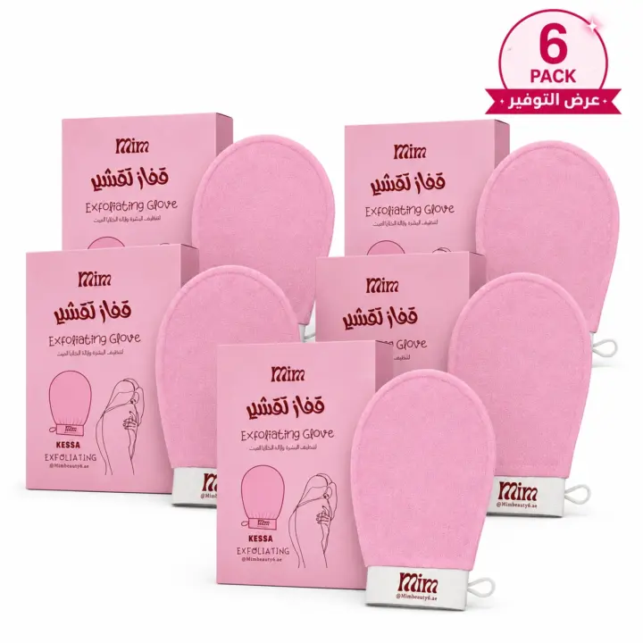6 × MIM Beauty Korean Exfoliating Glove - Kessa Scrub Mitt